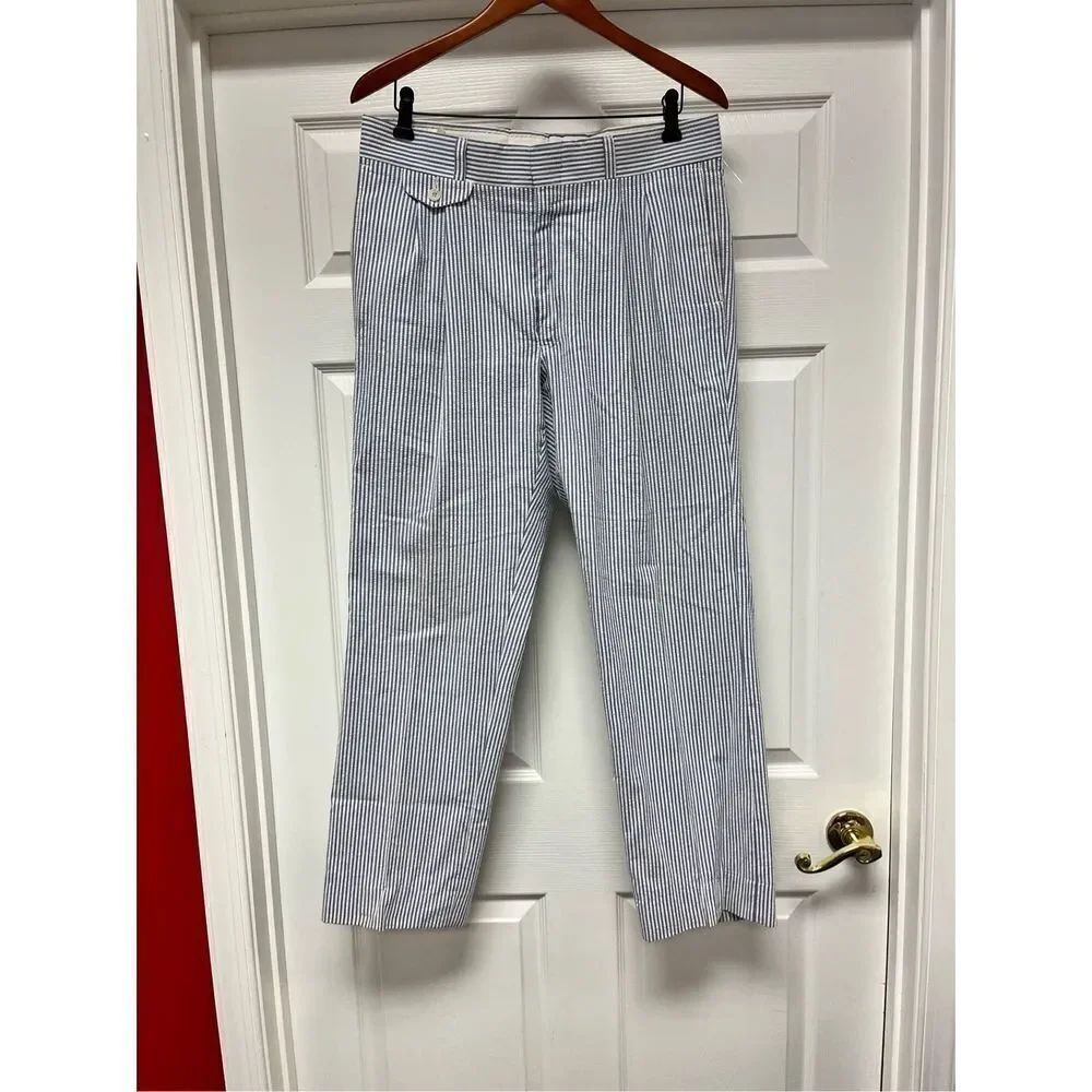 Vintage Pendleton Pen West Blue & White Seersucker Pants sz 34X30 EUC